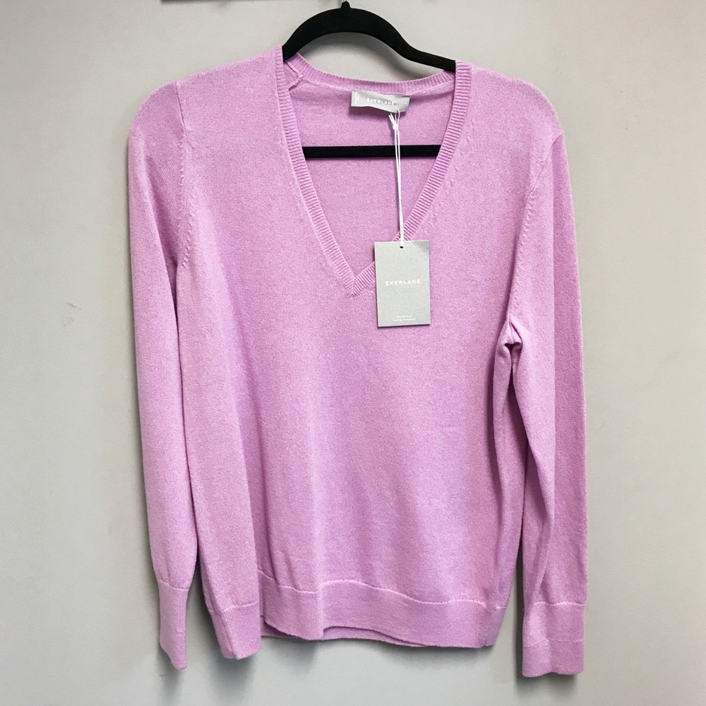 EVERLANE cashmere V Neck sweater. NWT SZ L